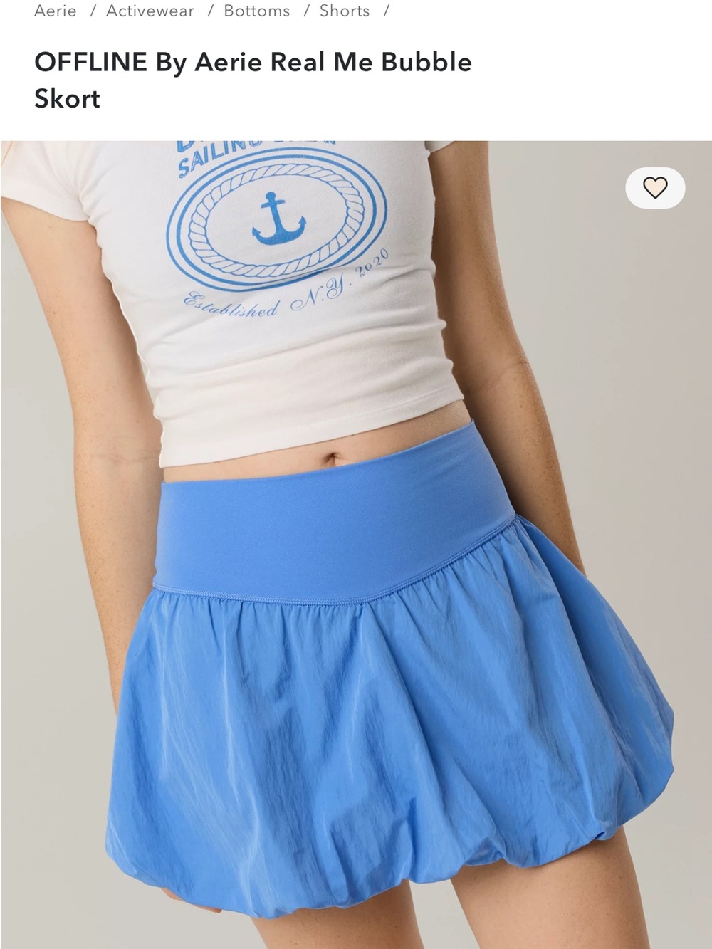 OFFLINE by Aerie Blue Bubble Skort, size L
